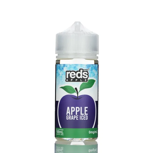 7 Daze Reds Apple ICED - No Nicotine Vape Juice - 100ml - Image 6