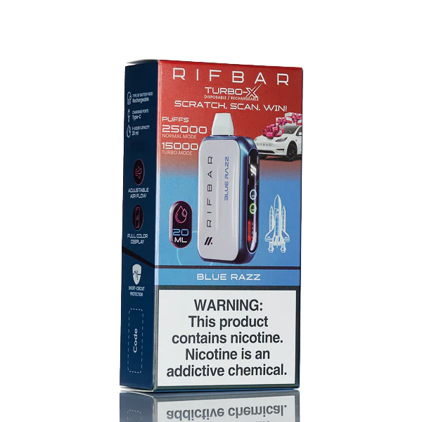 RifBar Turbo X 25K 25000 Puffs Disposable Vape - 20mL - Image 3